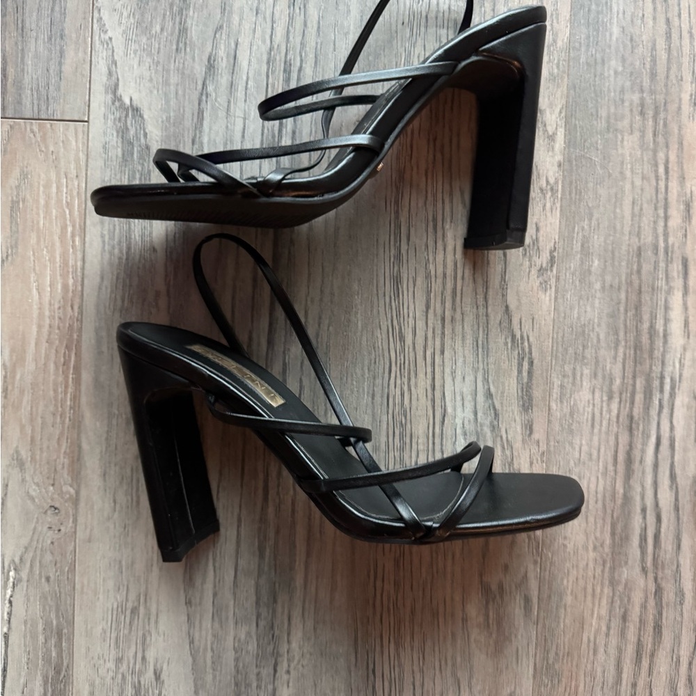 Billini Black Strappy Block Heels